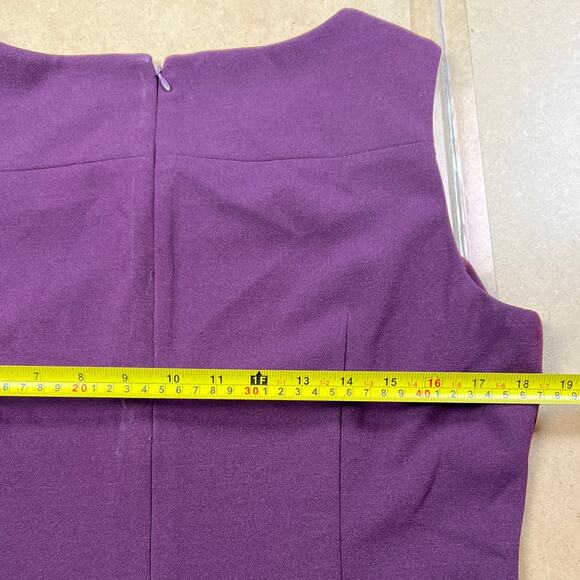 CALVIN KLEIN Starburst Sleeveless Sheath Dress 14 Aubergine Purple - Picture 5 of 6